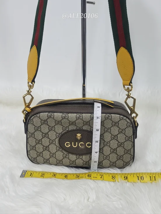Gucci Supreme Camera Messenger Bag Brown GG Canvas Crossbody Unisex - Picture 7 of 16